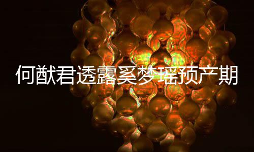 君透梦瑶外怀期 妻子露奚预产孕何猷是意否认