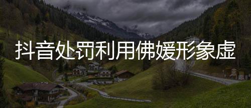 形象虚假个账号抖音利用营销处罚佛媛