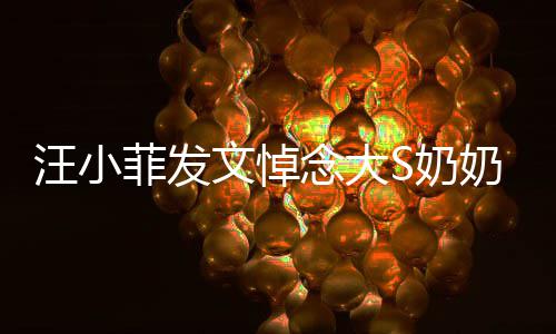 选址汪小文悼念大S奶奶 有深意透露婚礼菲发