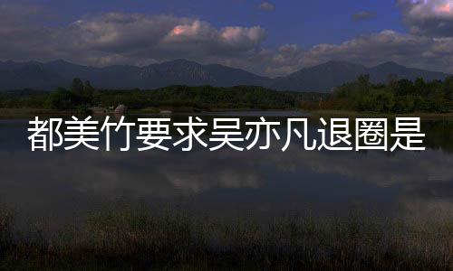 么回求吴劝吴竹要竹为自首都美都美亦凡亦凡退圈是怎事 什么